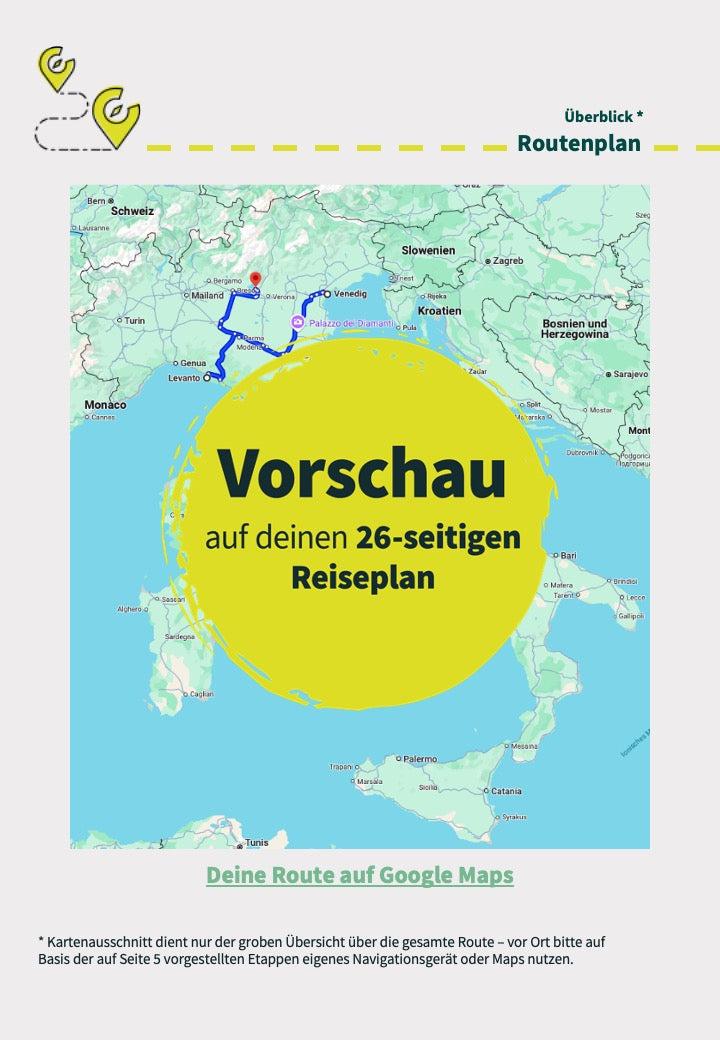 Routenplan 10 Tage Italien