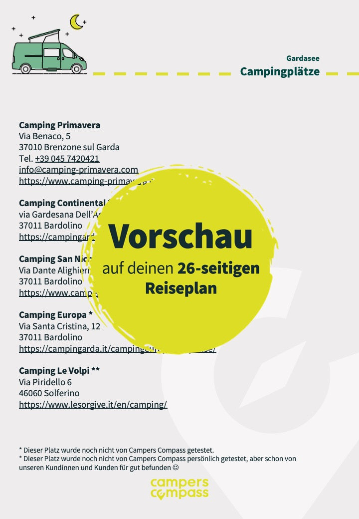 Routenplan 10 Tage Italien