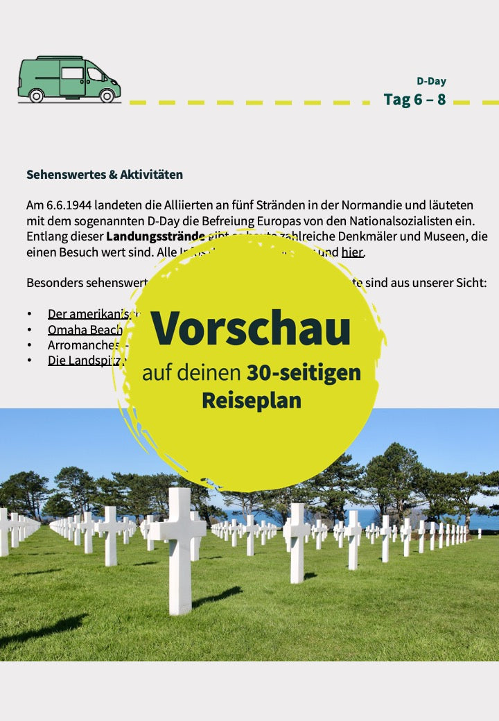 Routenplan 14 Tage Normandie