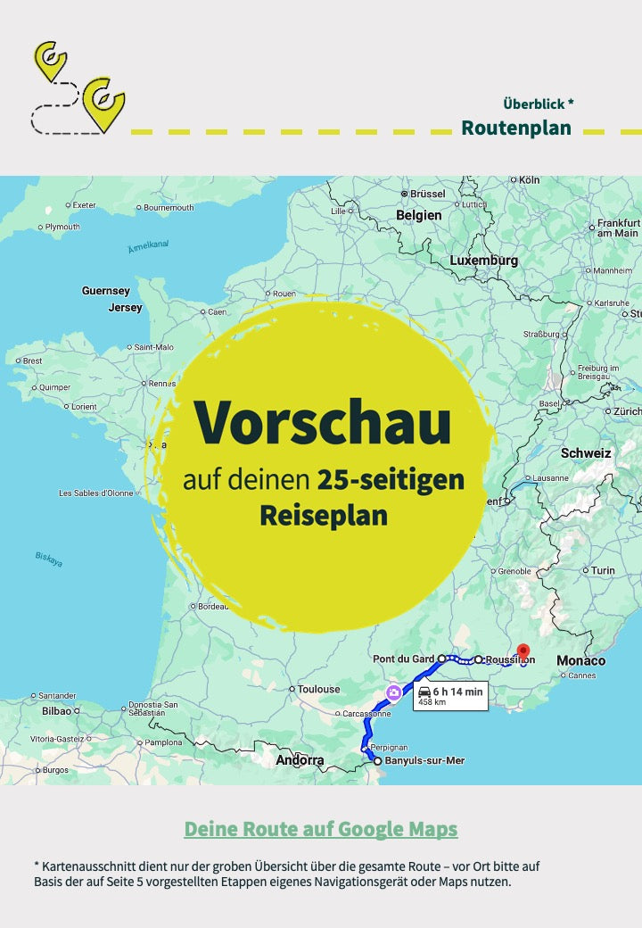 Routenplan 14 Tage Südfrankreich